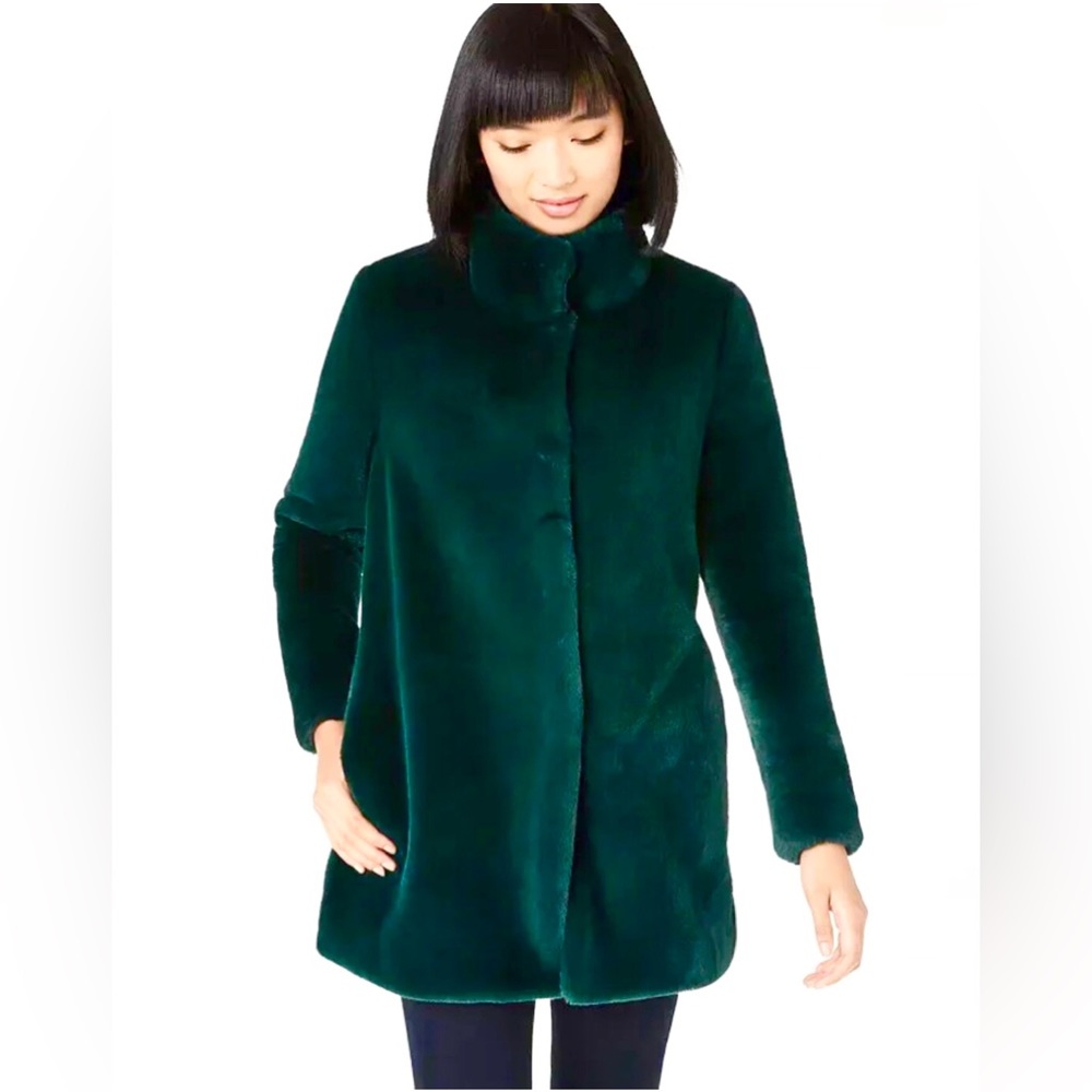 Emerald Green Faux-Fur Coat, size XS